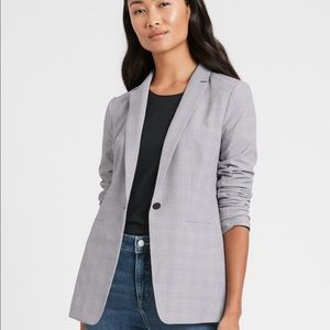 Blue linen Banana republic long and lean blazer